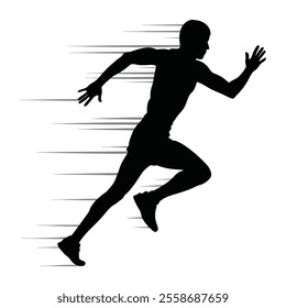 Runner Silhouette Front. A clean silhouette of a runner mid-motion