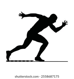 Runner Silhouette Front. A silhouette of a runner in a lunging pose