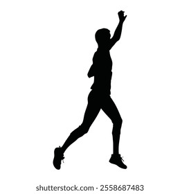 Runner Silhouette Front. A runner silhouette standing still, stretching one arm across their chess