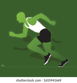 Runner silhouette, in high quality, isolated