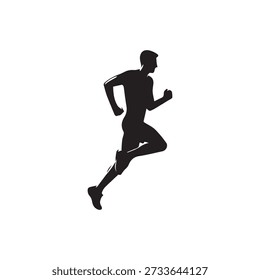 Runner, silhouette, man, running, motion, athletic, fitness, exercise, sport, speed, action