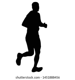 Runner silhouette on a white background, vector illustration