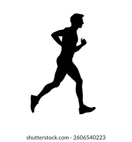 Runner silhouette - vector illustration	