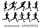 Runner silhouette vector illustration isolated black object on white background for background design.