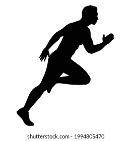 Runner Silhouette Vector Isolated On White Stock Vector (Royalty Free ...