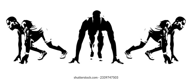 Silhouette de corredora. Dibujos de tinta de footing