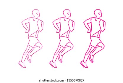 runner silhouettes on white background
