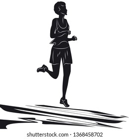 Runner sketch - abstract element - isolated on white background - vector