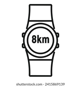 Runner smartwatch icon outline vector. Social media. Digital sport app