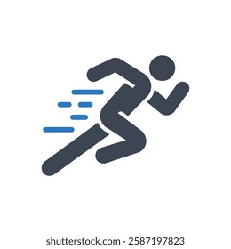 Runner Speed Movement Icon On White Background