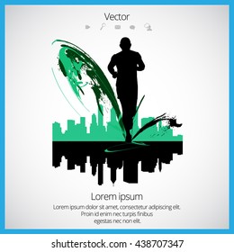 Corredor, ilustración vectorial deportiva