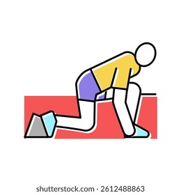 runner start color icon vector. runner start sign. isolated symbol illustration