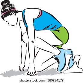 Runner starting race illustration