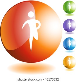 Runner stick figure isolated web icon on a background.