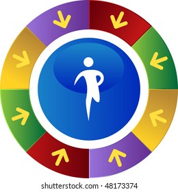 Runner stick figure isolated web icon on a background.