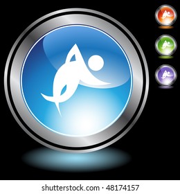 Icono de web aislado de la figura de la barra de ejecución en un fondo.