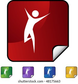 Runner stick figure isolated web icon on a background.
