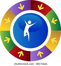 Runner stick figure isolated web icon on a background.