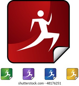 Icono de web aislado de la figura de la barra de ejecución en un fondo.