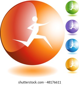 Icono de web aislado de la figura de la barra de ejecución en un fondo.