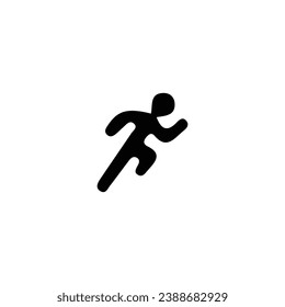 Runner stickman icon. Simple style sport theme poster background symbol. Runner stickman brand logo design element. Runner stickman t-shirt printing. Vector for sticker.