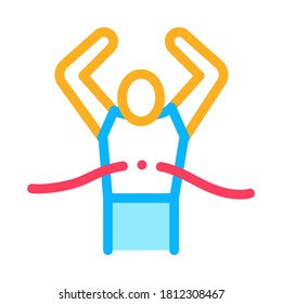 Runner Tränengribbonsymbol Vektorgrafik. Outline Runner Tränengitter-Schild. Illustration des isolierten Stumpfsymboles