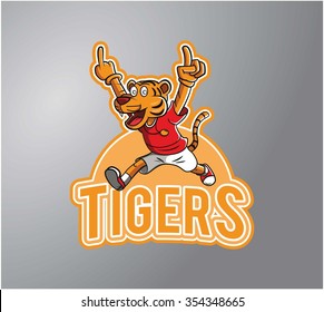 Runner tiger design illustration