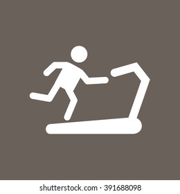 Runner & Treadmill  Icon on Dark Gray Color. Eps-10. 