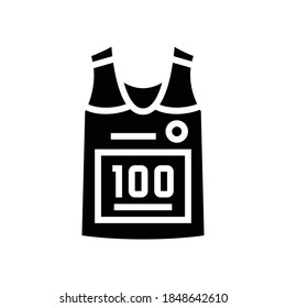 vector de icono de glifo de camiseta de corredor. cartel de la camiseta del corredor. símbolo de contorno aislado ilustración negra