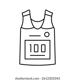 runner t-shirt line icon vector. runner t-shirt sign. isolated contour symbol black illustration
