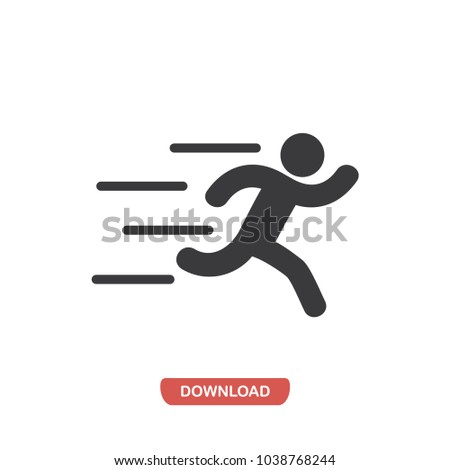 Runner vector icon. Fast,sport symbol flat vector sign isolated on white background. Simple vector illustration for graphic and web design.