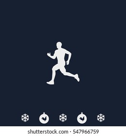 Runner vector icon. Man run marathon silhouette.