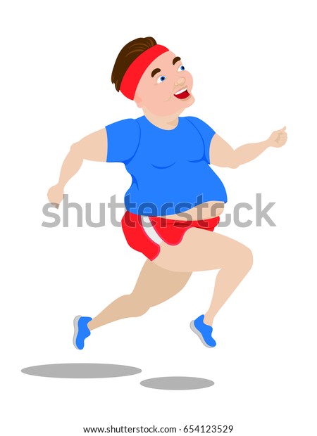 Runner Vector Illustration Fat Man Stock Vector (Royalty Free) 654123529