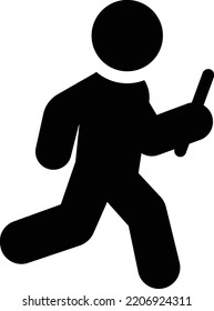 ilustración de runner Vector en un fondo transparente. Símbolos de calidad superior. Iconos vectoriales de glifos para diseño de conceptos y gráficos. 

