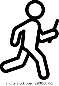 runner  Vector illustration on a transparent background. Premium quality symmbols. Thin line vector icons for concept and graphic design. 
