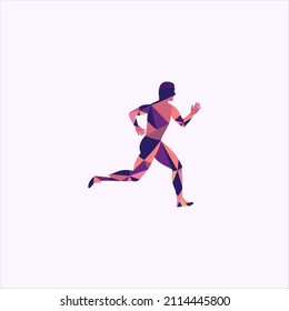 Runner vector isolated silhouette on white background, Illustration