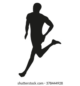 Runner vector isolated silhouette, run, running
