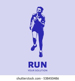 Runner vector logo. Brand's logo in the form to run.