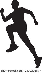 Runner. Vector silhouette icon black 