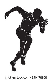 Runner. Vector silhouette isolated on white