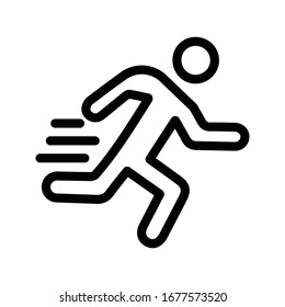 runner vector thin line icon 