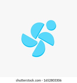 logotipo de vektor de corredor con estilo de formas de círculo.