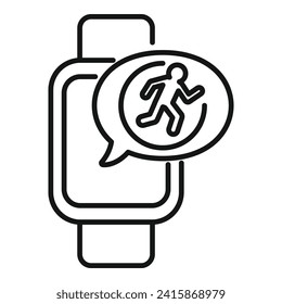 Runner watch icon outline vector. Sport fitness app. Social media