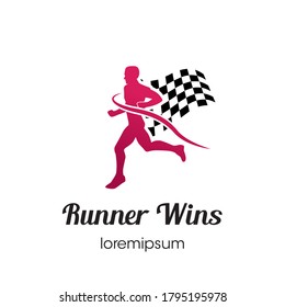 Runner Win logo or symbol template design
