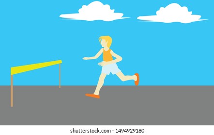 Runners approaching the finish line