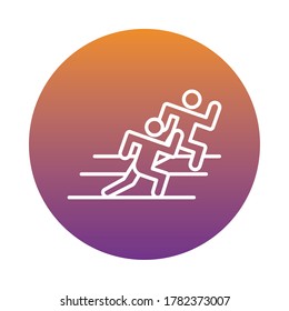 runners avatars figures block style icon vector illustration design