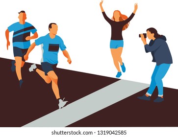 runners at the finish