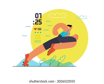 Runners - a man running and exercising outside