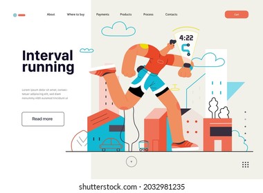 Runners - ein Mann, der draußen läuft und trainiert, Website-Vorlage