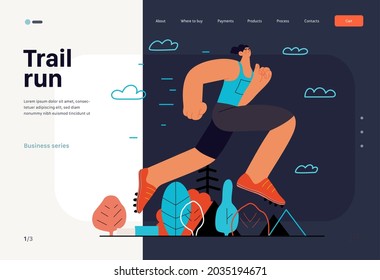 Ejecutores - un hombre corriendo y ejercitando fuera, plantilla de sitio web